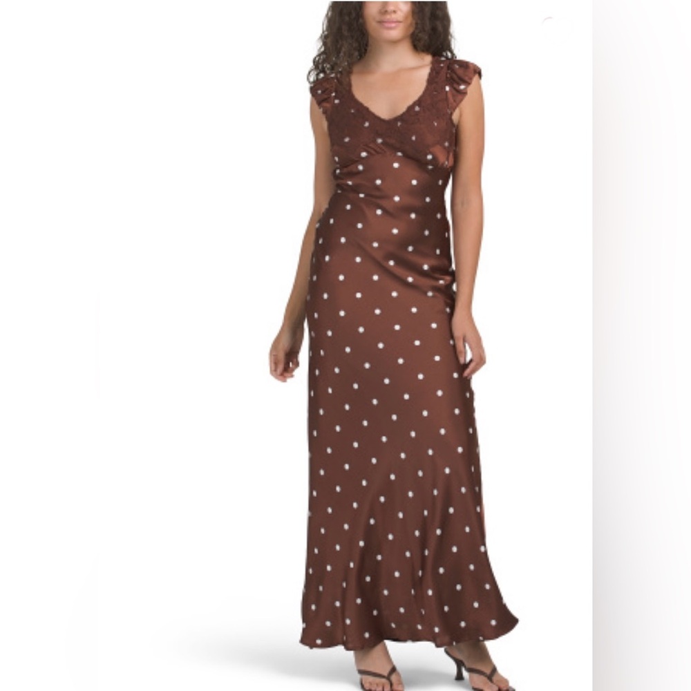 NWT dRA Los Angeles polka dot maxi- M